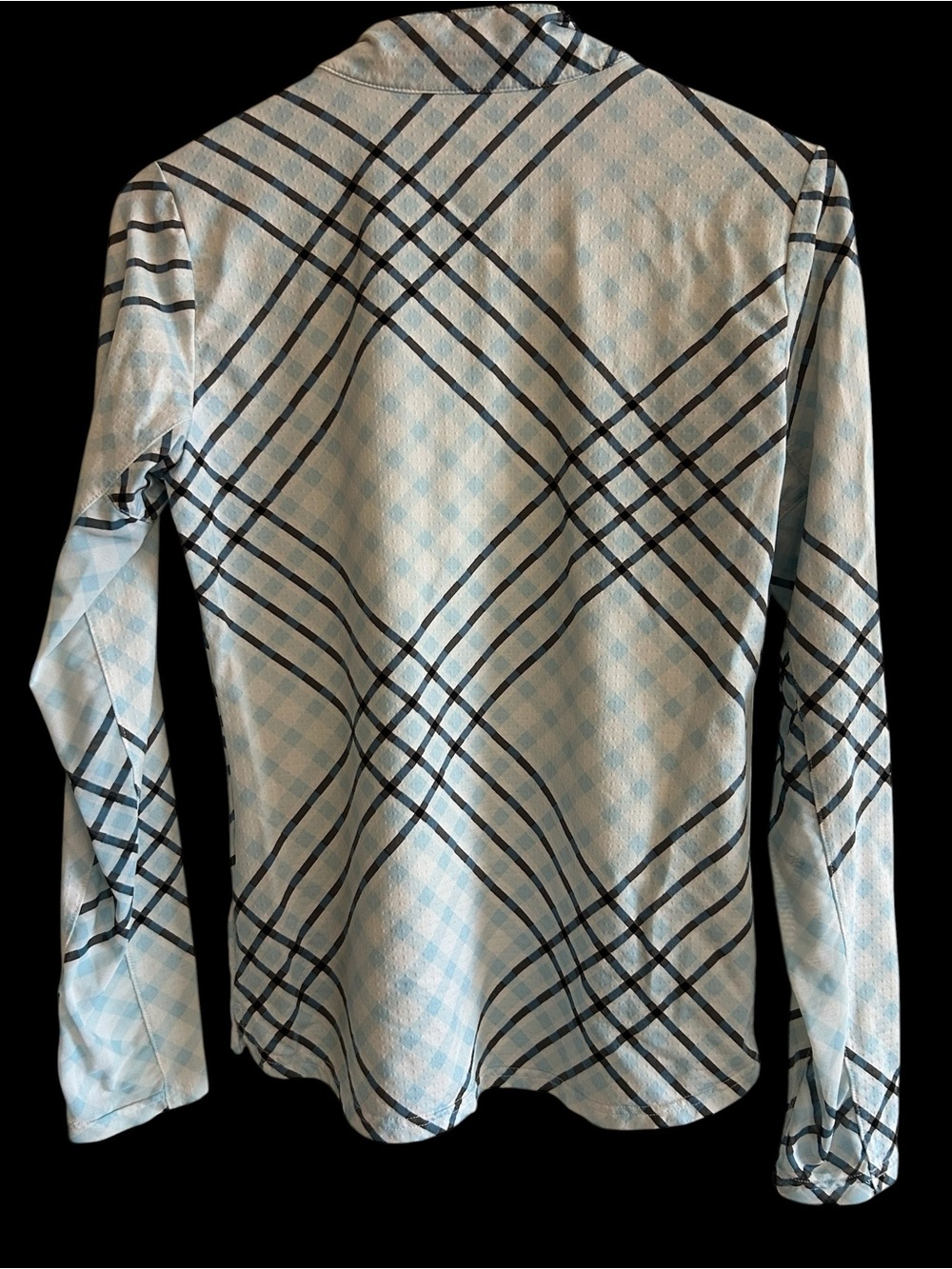 San Soleil Light Blue Plaid Half-Zip Pullover Size XS - Picture 2 of 2